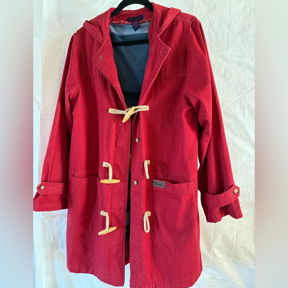 Women's Red Toggle Coat